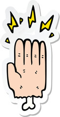 sticker of a cartoon magic halloween zombie hand