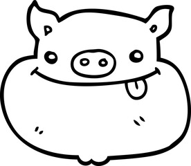 cartoon happy pig face