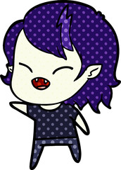 cartoon laughing vampire girl
