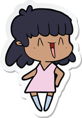 sticker of a cartoon woman