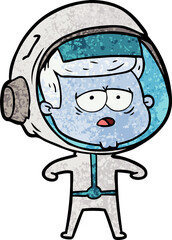 cartoon tired astronaut