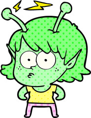 cartoon alien girl