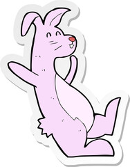 sticker of a cartoon pink bunny