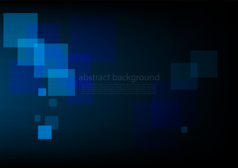 Abstract technology futuristic digital graphic concept square pattern with lighting glowing particles square elements on blue background. Vector illustration.