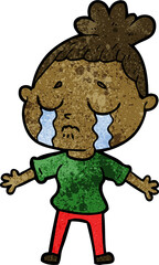 cartoon crying woman