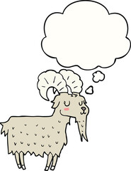 cartoon goat with thought bubble
