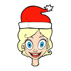 cartoon woman ready for christmas