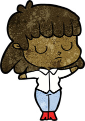 cartoon indifferent woman
