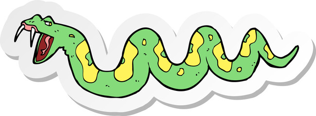sticker of a cartoon poisonous snake