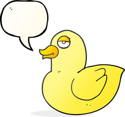 freehand drawn speech bubble cartoon duck