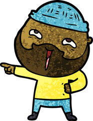 cartoon happy bearded man