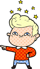 cartoon excited man