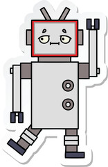 sticker of a cute cartoon robot