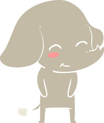 cute flat color style cartoon elephant