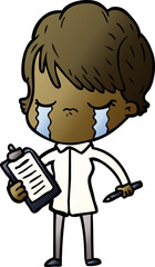 cartoon woman crying