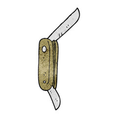 freehand textured cartoon folding knife
