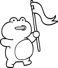 funny line drawing cartoon frog