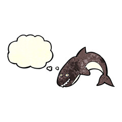 cartoon shark with thought bubble