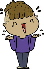 cartoon happy boy surprised