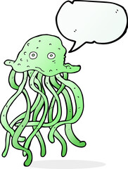 cartoon octopus with speech bubble