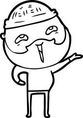 cartoon happy bearded man