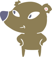 cute flat color style cartoon bear