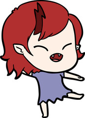 cartoon laughing vampire girl