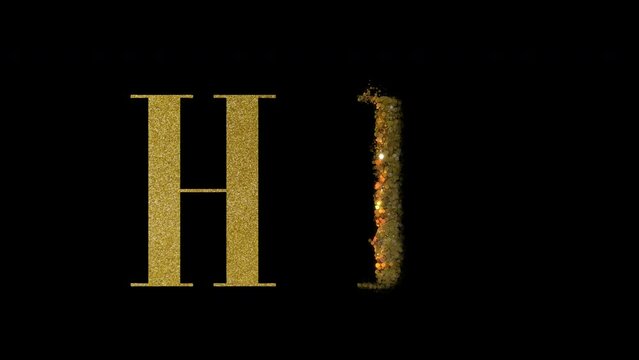 Gold Particle Letters H, Alpha Channel