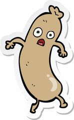 sticker of a cartoon sausage