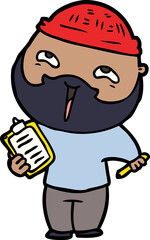 cartoon happy bearded man