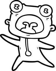 cartoon weird alien running away