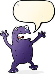cartoon poisonous frog with speech bubble