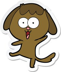 sticker of a cute cartoon dog