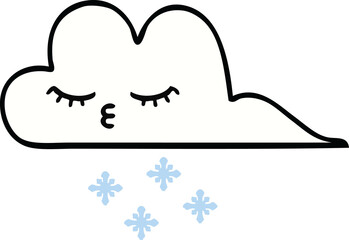 cute cartoon of a snow cloud