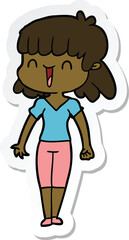 sticker of a cartoon woman