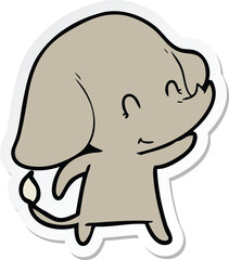 sticker of a cute cartoon elephant