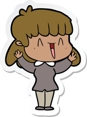 sticker of a cartoon woman