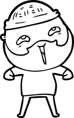 Obraz premium cartoon happy bearded man