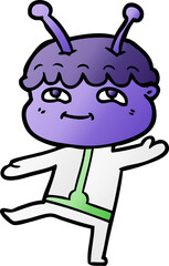 friendly cartoon spaceman dancing