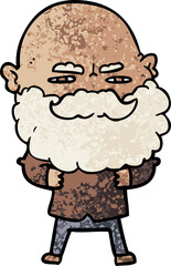 cartoon man with beard frowning