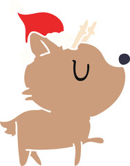 hand drawn christmas cartoon of kawaii deer