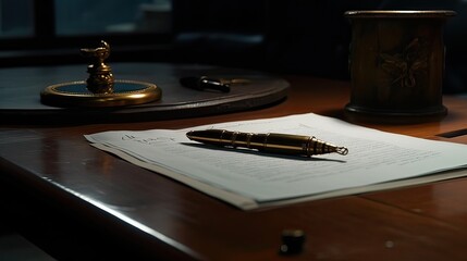 Obraz premium pen on a table.Created with generative technology.