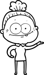 Fototapeta premium cartoon happy old woman