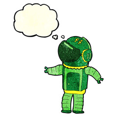 cartoon astronaut with thought bubble