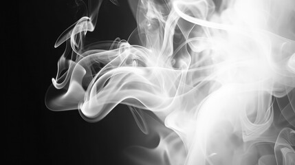 Ethereal Smoke on Black Background (Generative Ai)