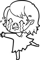 cartoon crying vampire girl