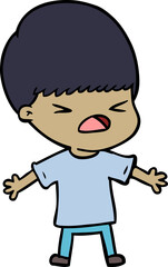 cartoon stressed man