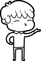 cartoon curious boy