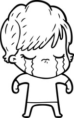 cartoon woman crying
