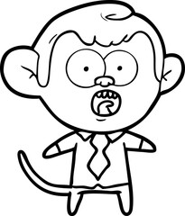 Obraz premium cartoon monkey businessman